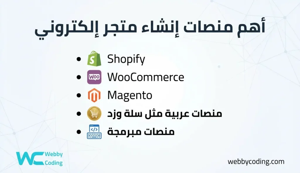 منصات إنشاء متجر إلكتروني