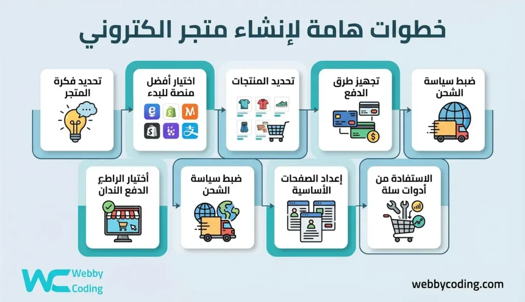 خطوات هامة لإنشاء متجر الكتروني
