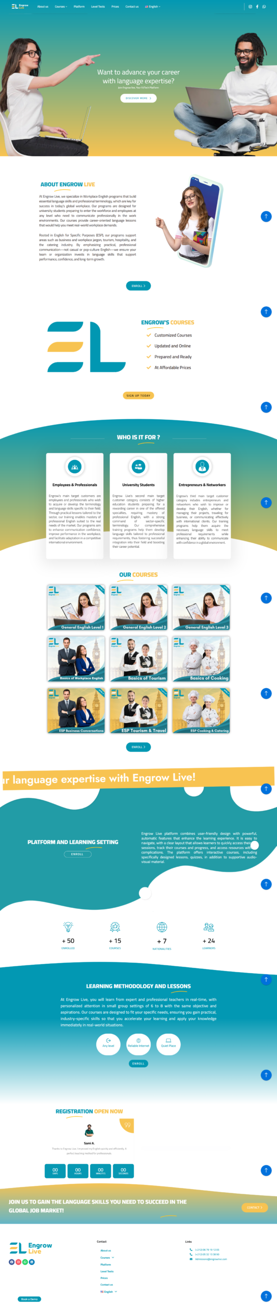 لقطة شاشة لمشروع Engrow Live