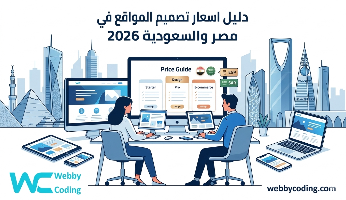 دليل اسعار تصميم المواقع في مصر والسعودية 2026